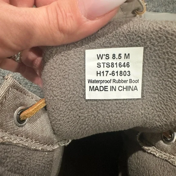 Sperry Charcoal and Tan Duck Boots - Picture 4 of 4